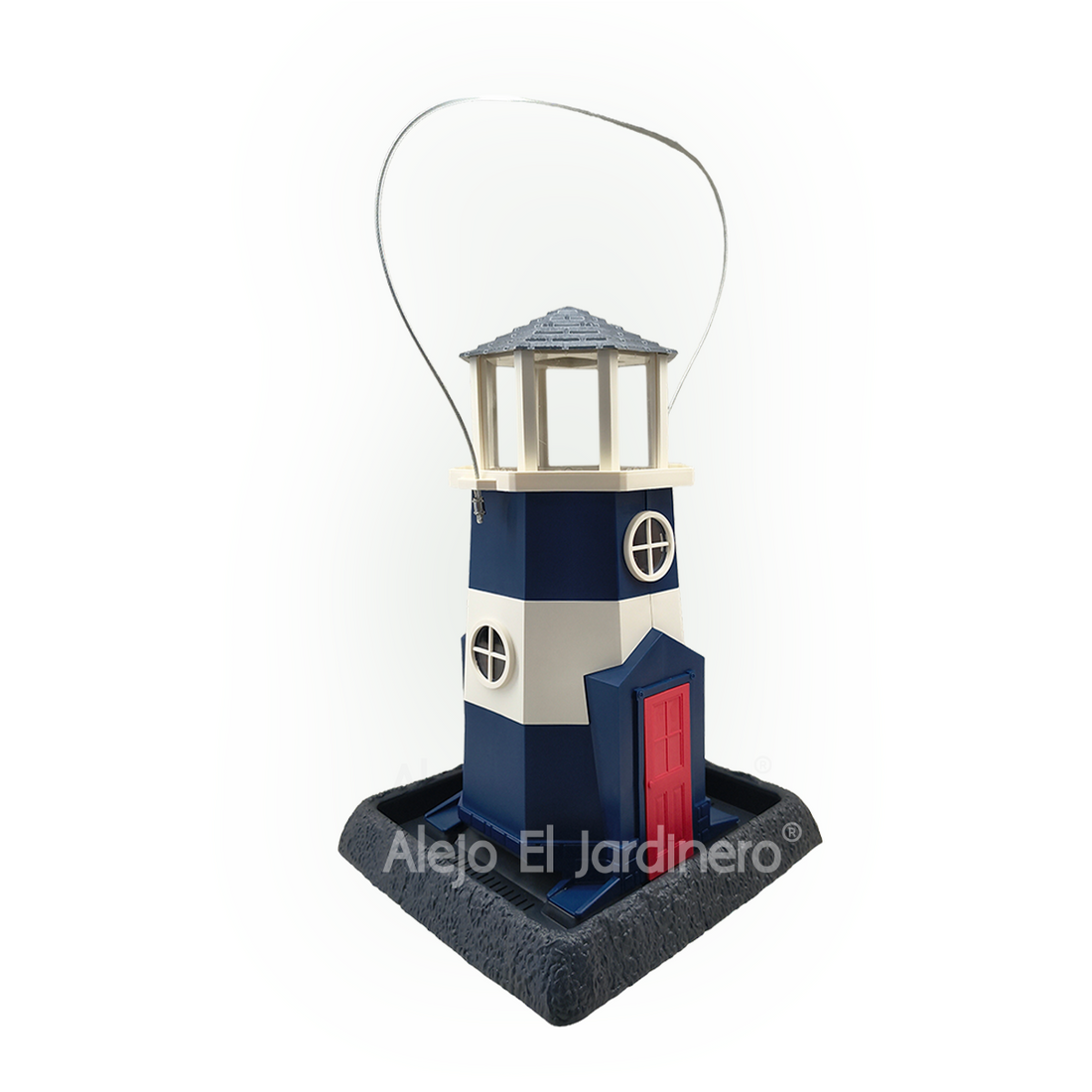 casa comedero para pájaros estilo faro de la marina