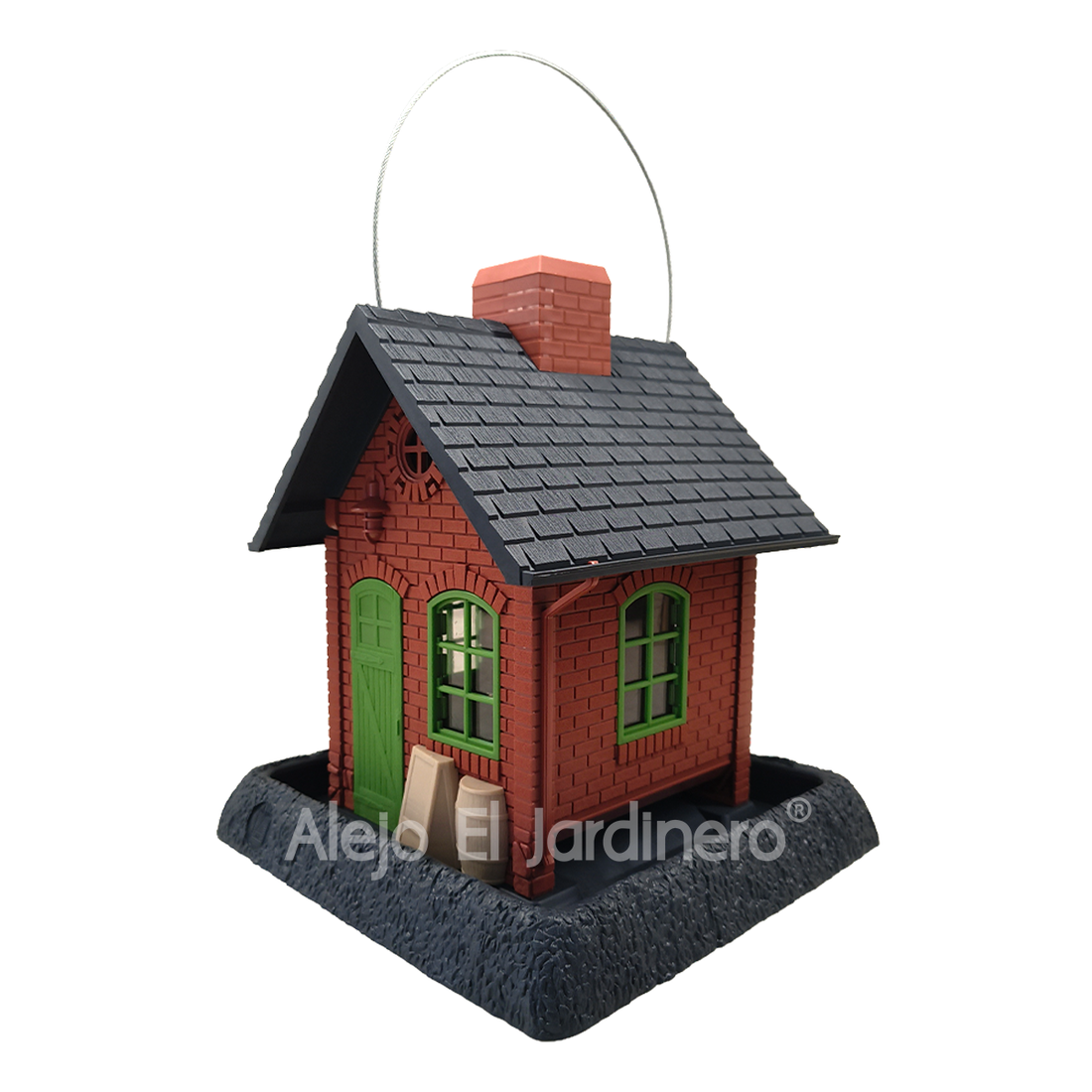 casa comedero para pájaros estilo casa antigua