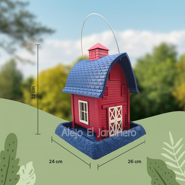 casa comedero para pájaros estilo granero americano