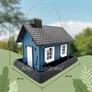 casa comedero para pájaros grande estilo cabaña campestre