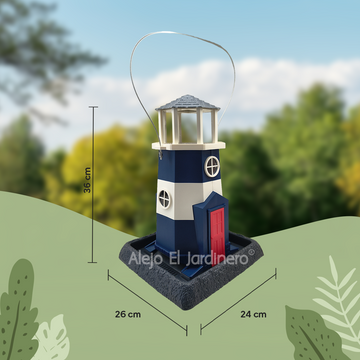 casa comedero para pájaros estilo faro de la marina