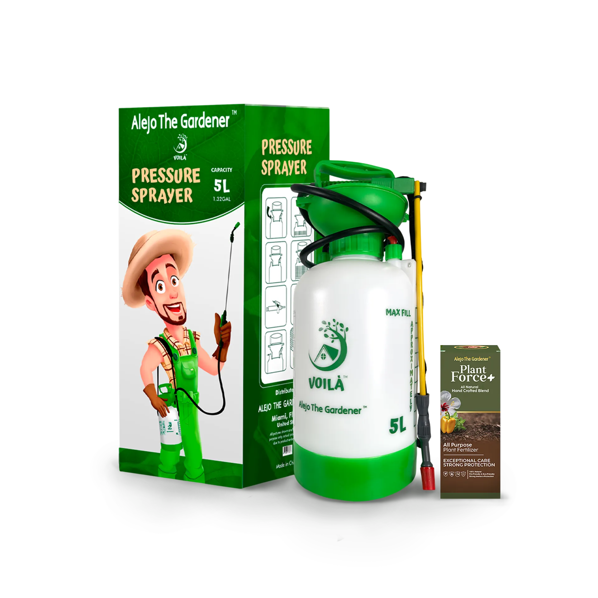 ¡Combo riego! Bomba grande + Plant Force+ 5L