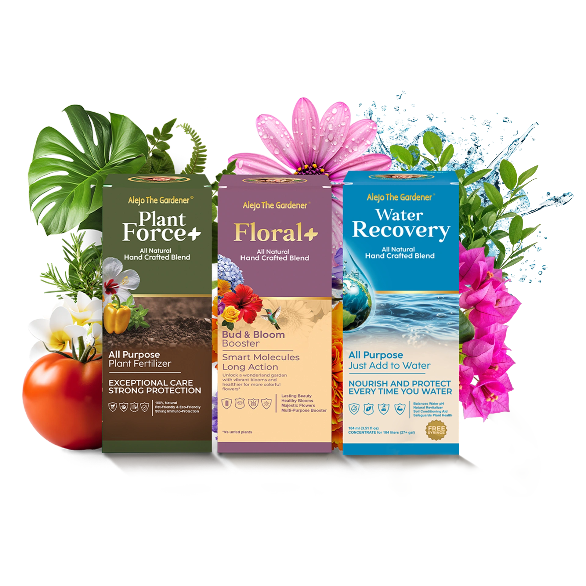 ¡Combo Mágico! 3 Concentrados: Plant Force+ | Floral+ | Water Recovery