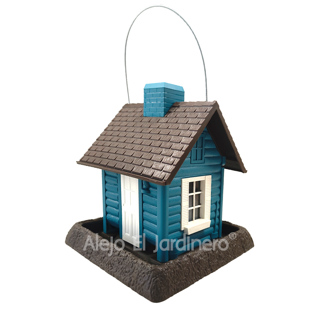 casa comedero para pájaros estilo cabaña junto al lago