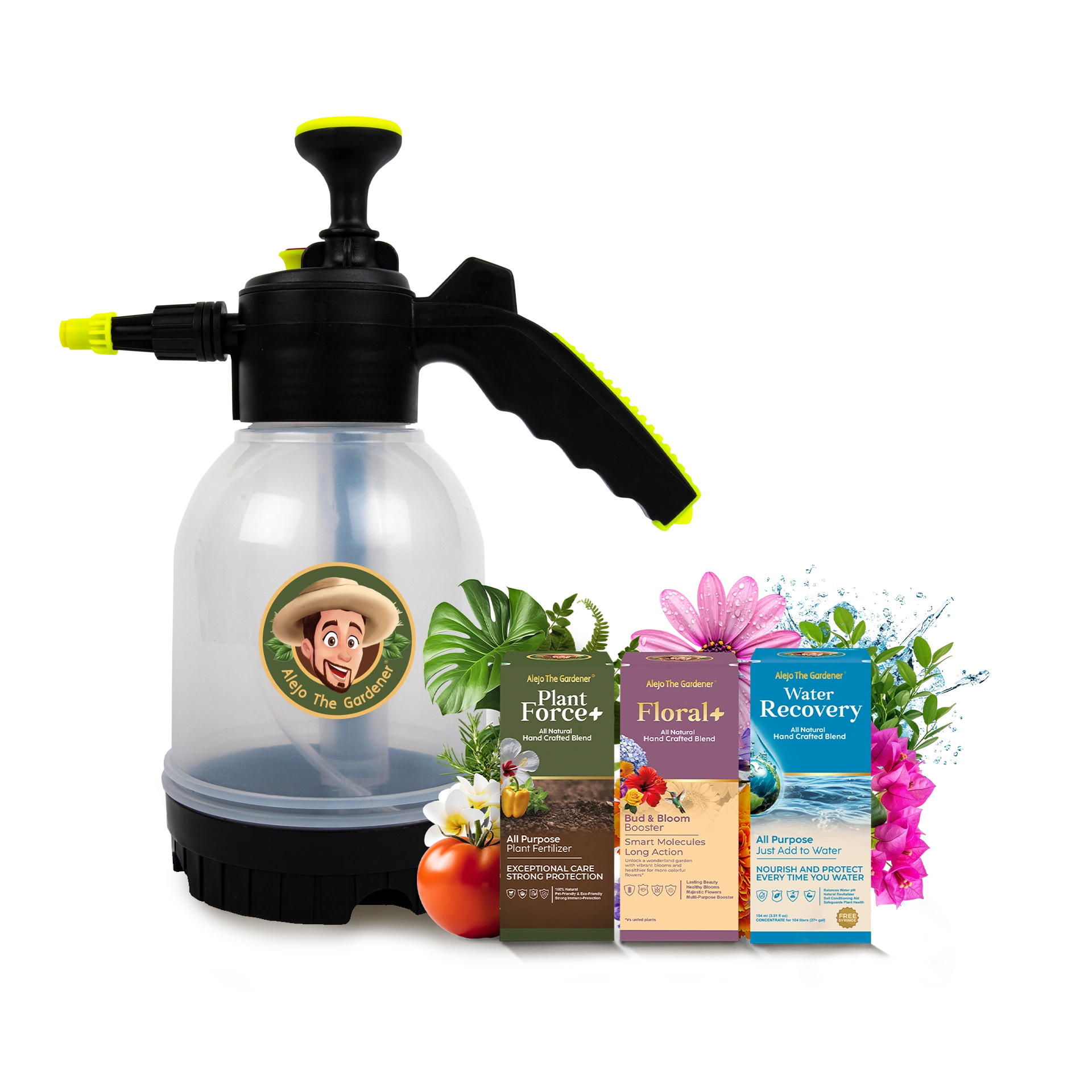 ¡Combo mágico! Bomba + 3 Concentrados: Plant Force+ | Floral+ | Water Recovery